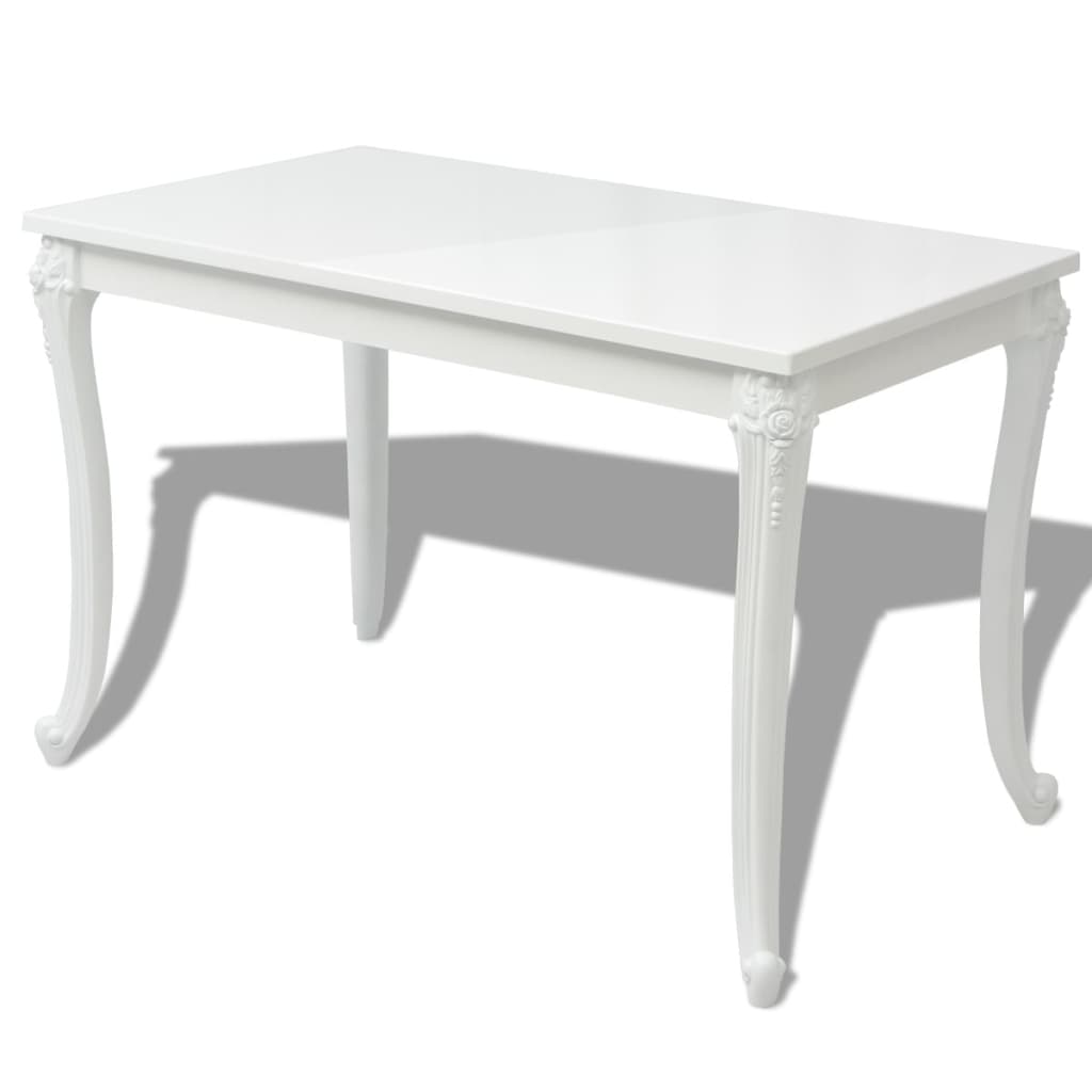 Tavolo da Pranzo 116x66x76 cm Bianco Lucido cod mxl 13808