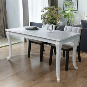 Tavolo da Pranzo 116x66x76 cm Bianco Lucido cod mxl 13808