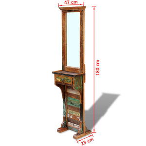 Specchio da Salone in Legno Massello di Recupero 47x23x180 cm cod mxl 67731