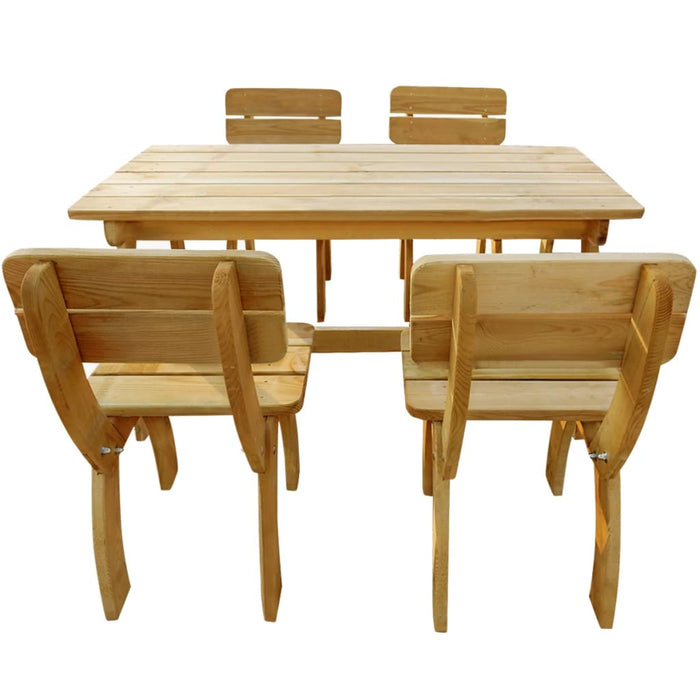 Set da Pranzo da Giardino 5 pz in Legno di Pino Impregnato 273756