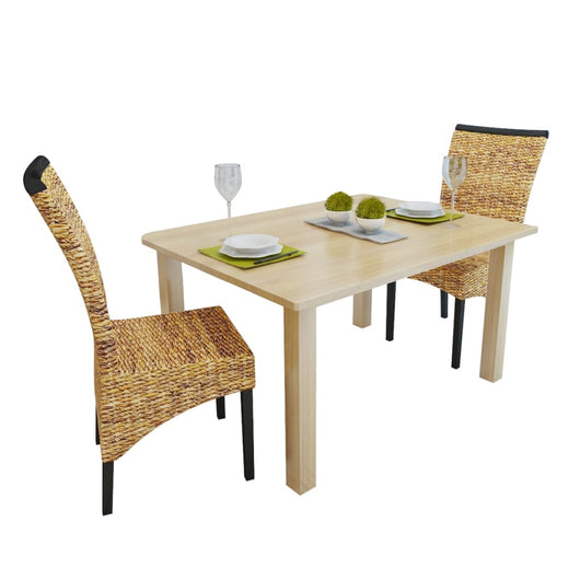 Sedie da Pranzo 2 pz in Abaca e Legno Massello di Mango cod mxl 14362