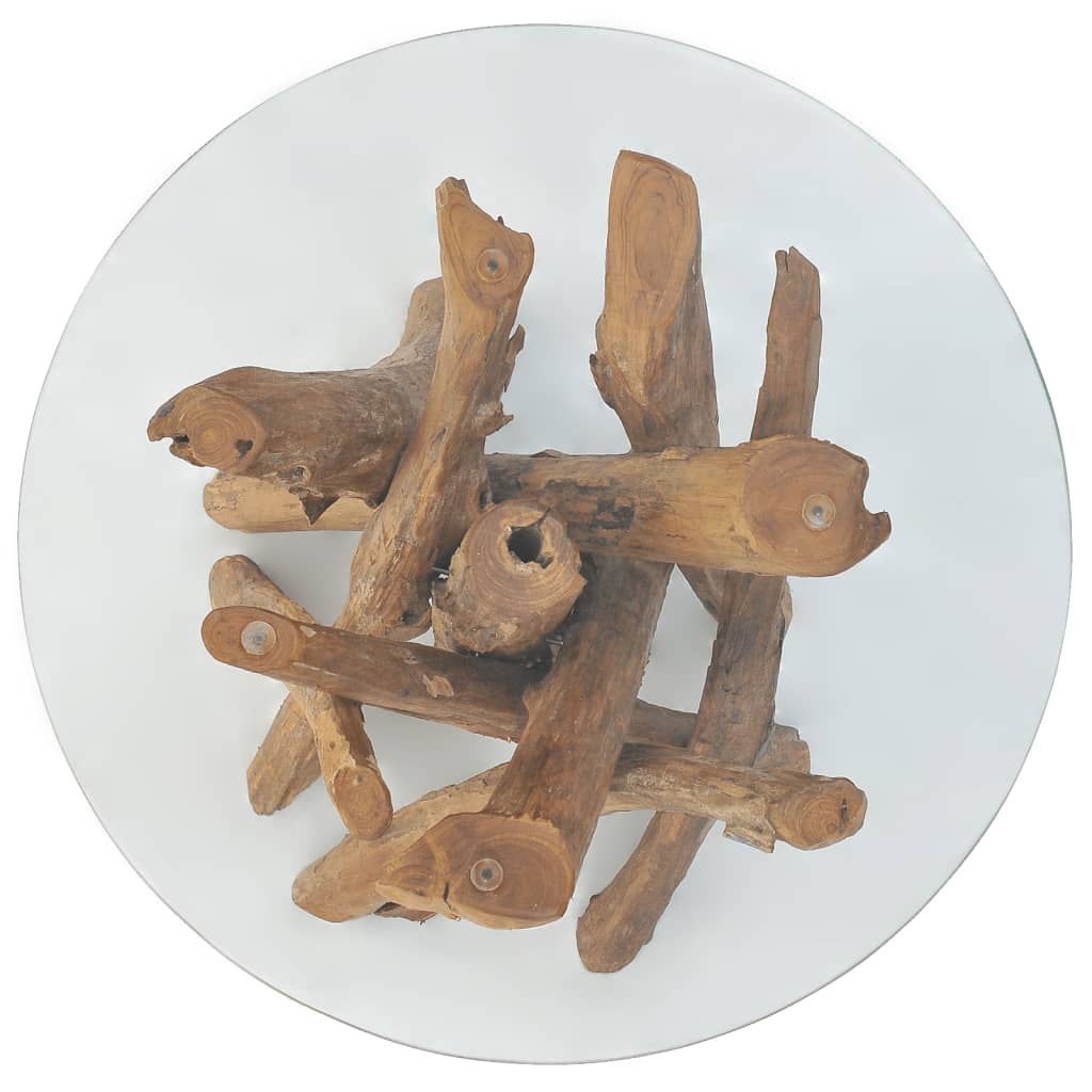 Tavolino da Caffè in Legno di Teak Massello 60 cm 243473