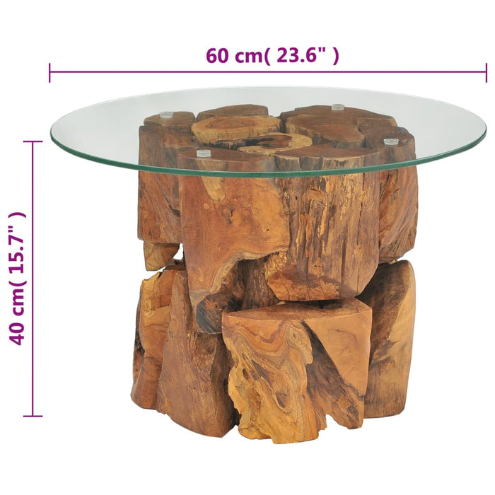 Tavolino da Caffè in Legname Massello di Teak 60 cm 243474