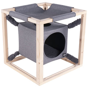 Quapas! Cuccia per Gatti con Amaca Catcube Grigia M 54x54x54 cm 432081