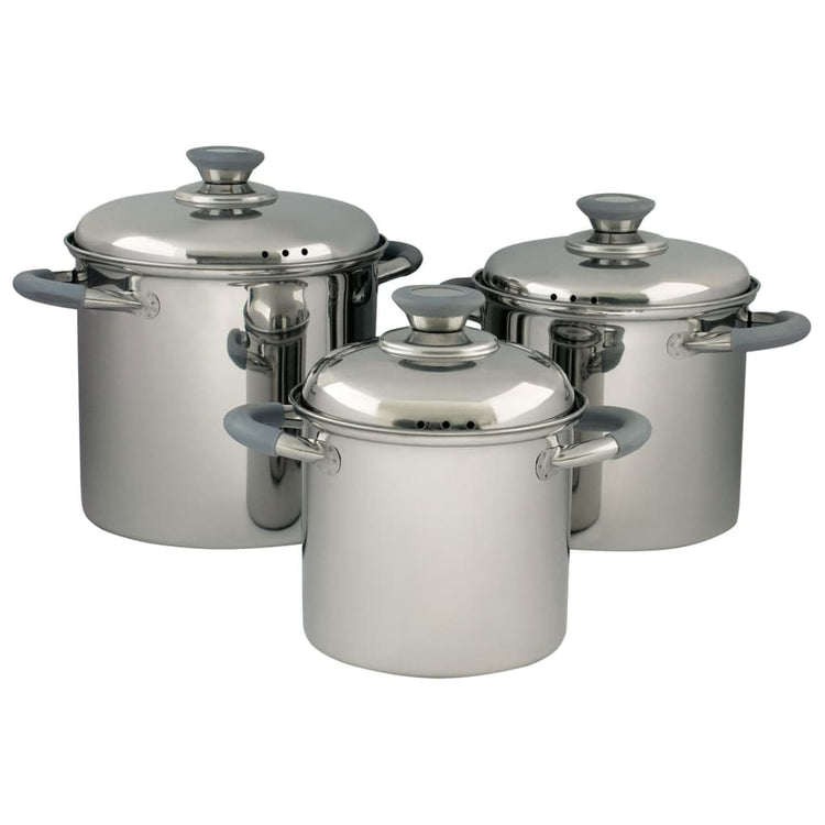 Eurotrail Set di Pentole 3 pz Glasgow in Acciaio Inox 446730