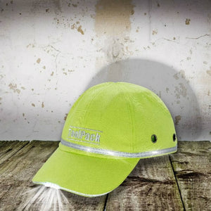 Toolpack Cappello Protettivo da Lavoro con Luce LED Verde Lime