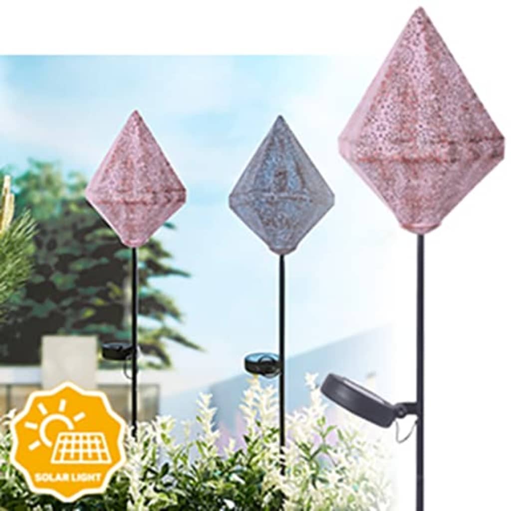 Luxform Lampione Solare a LED da Giardino Oriental Tyana Rosa 441748