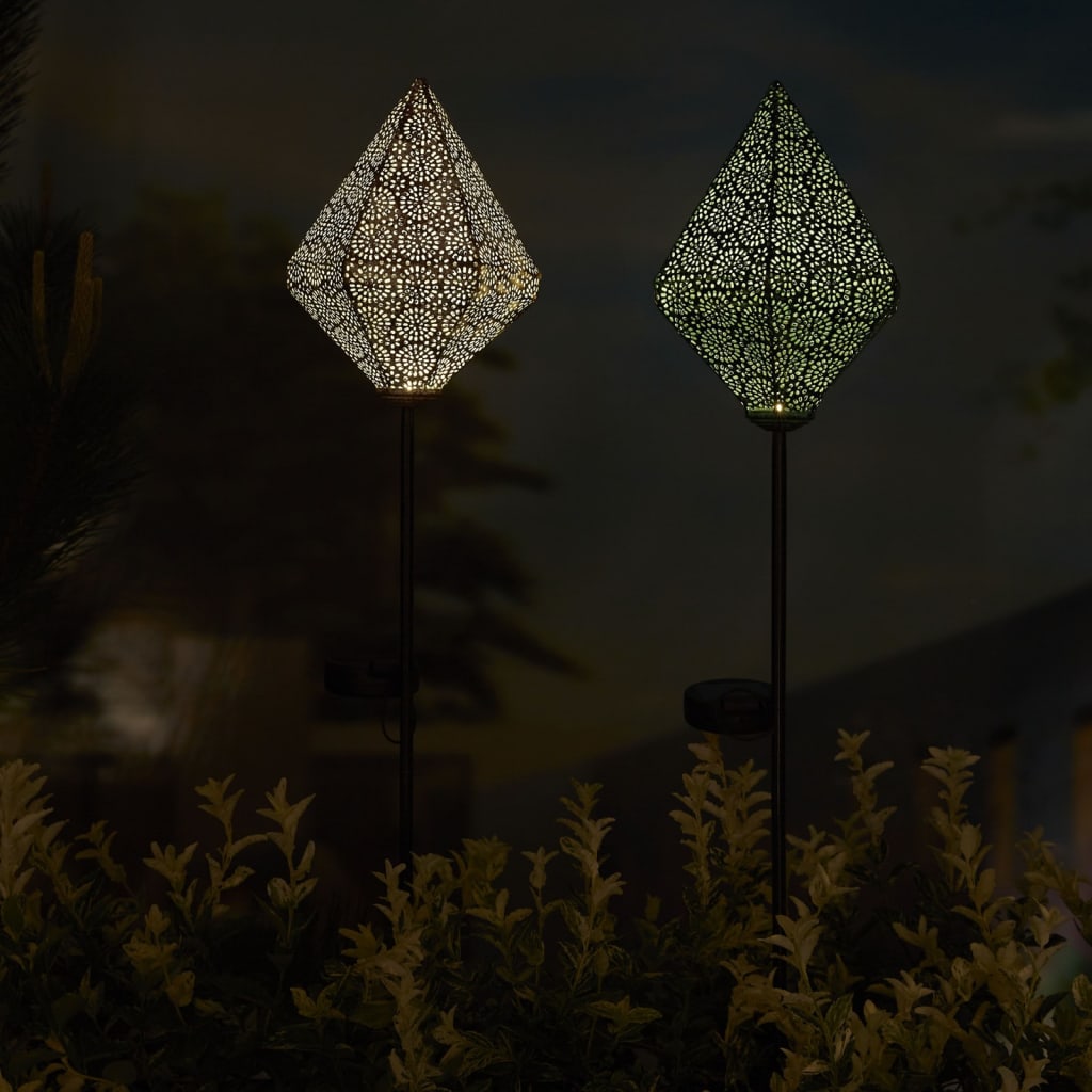 Luxform Lampione Solare a LED da Giardino Oriental Tyana Rosa 441748