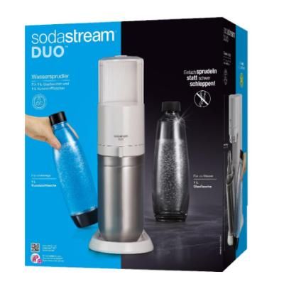 Sodastream soda maker duo white qc incl 1 glas- glas & 1 pet-bottle petbottle (1016812490) - 123063