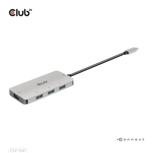 Club3d csv-1547 hub di interfaccia usb 3.2 gen 2 (3.1 gen 2) type-c 10000 mbit/s nero, argento