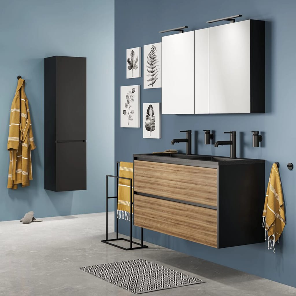 Sealskin Tappetino da Bagno Trellis in Cotone 60x90 cm Nero e Bianco 436894