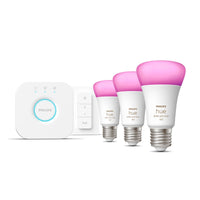 Philips hue white and color ambiance starter kit bridge + 3 lampadine smart e27 75w+ dimmer switch - 929002468804