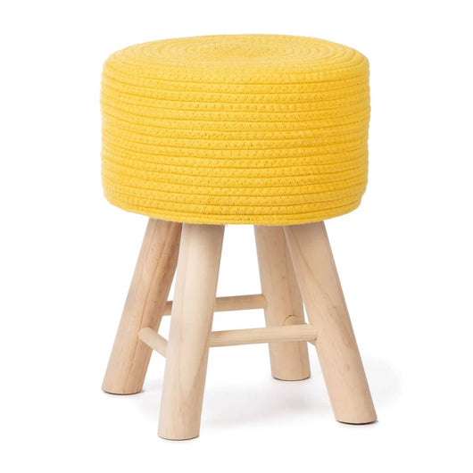 KidsDepot Sgabello Iggy 29 cm Cotone e Legno Giallo 443134