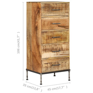 Cassettiera 45x35x106 cm in Legno Massello di Mango cod mxl 59851