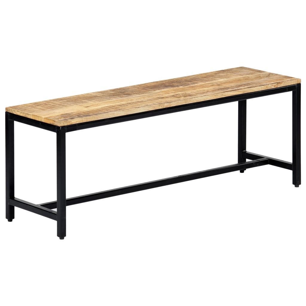 Panca da Pranzo 120 cm in Legno Massello di Mango Grezzo 247814