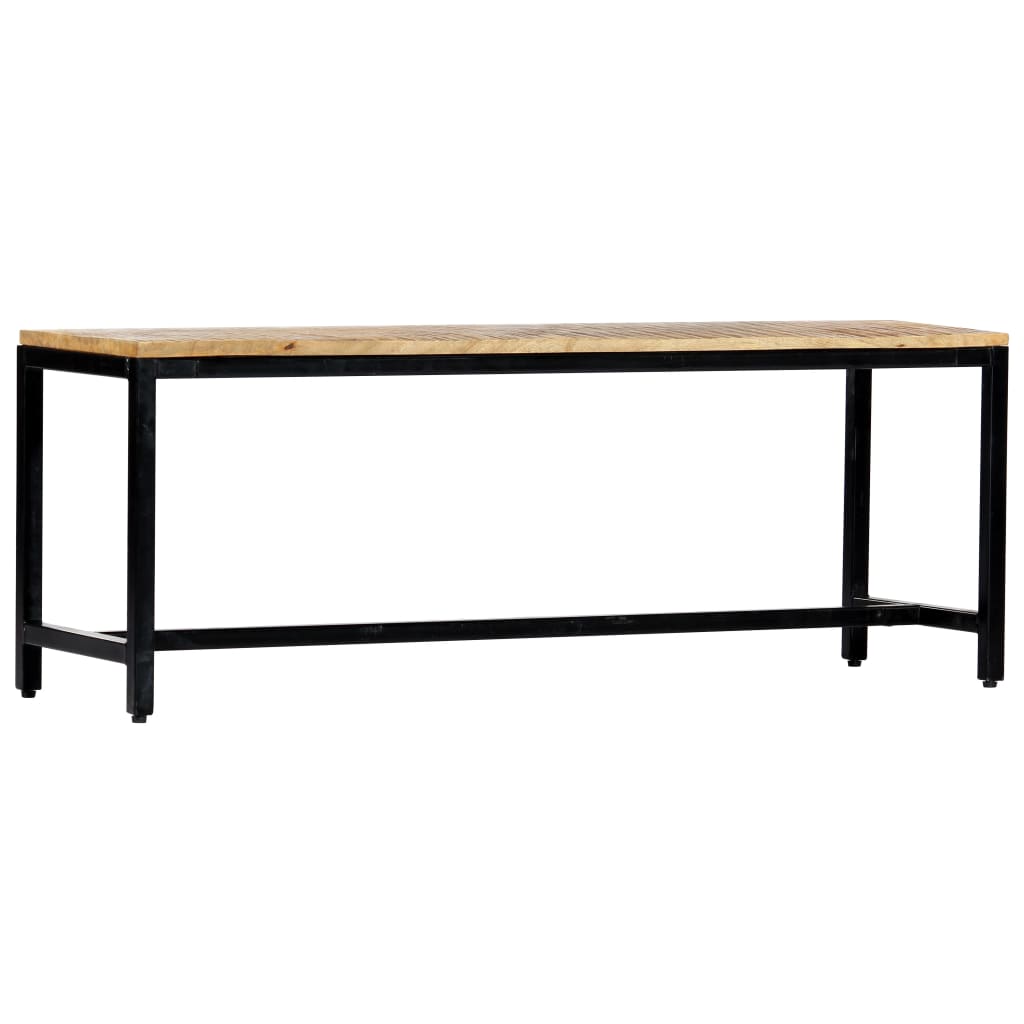 Panca da Pranzo 120 cm in Legno Massello di Mango Grezzo 247814