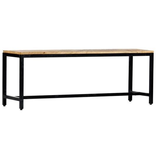 Panca da Pranzo 120 cm in Legno Massello di Mango Grezzo 247814