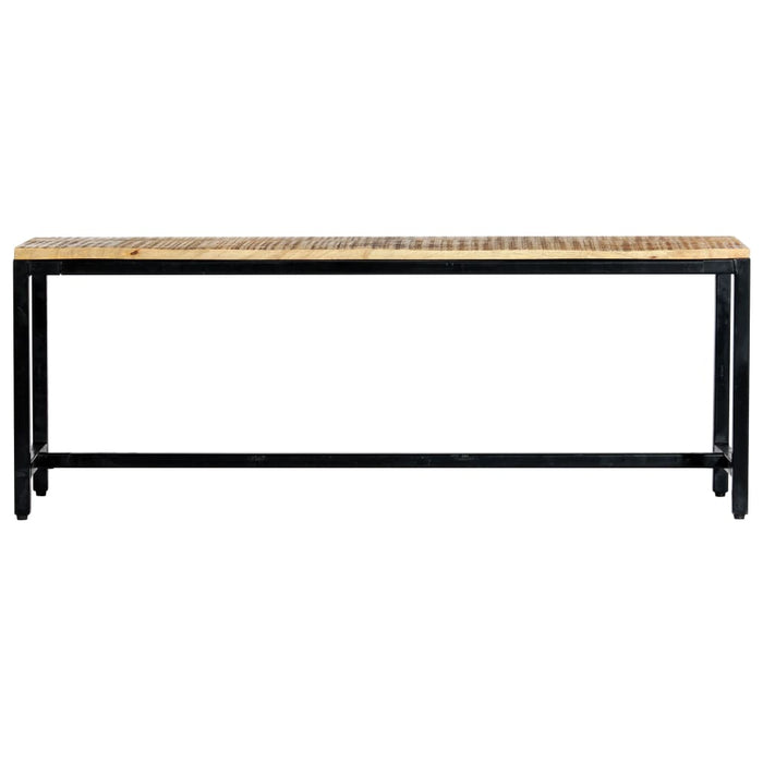 Panca da Pranzo 120 cm in Legno Massello di Mango Grezzo 247814