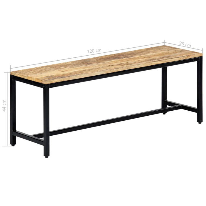 Panca da Pranzo 120 cm in Legno Massello di Mango Grezzo cod mxl 48390