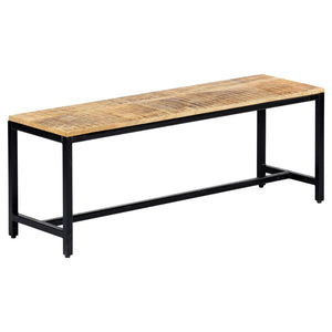 Panca da Pranzo 120 cm in Legno Massello di Mango Grezzo 247814