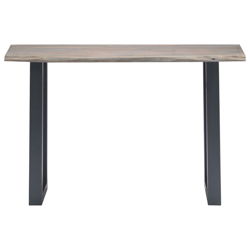 Tavolo Consolle Grigio 115x35x76 cm Massello d'Acacia e Ferro