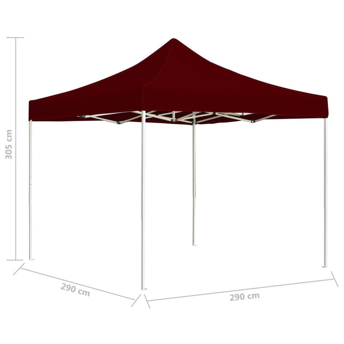 Gazebo Professionale Pieghevole in Alluminio 3x3 m Rosso Vino 45484