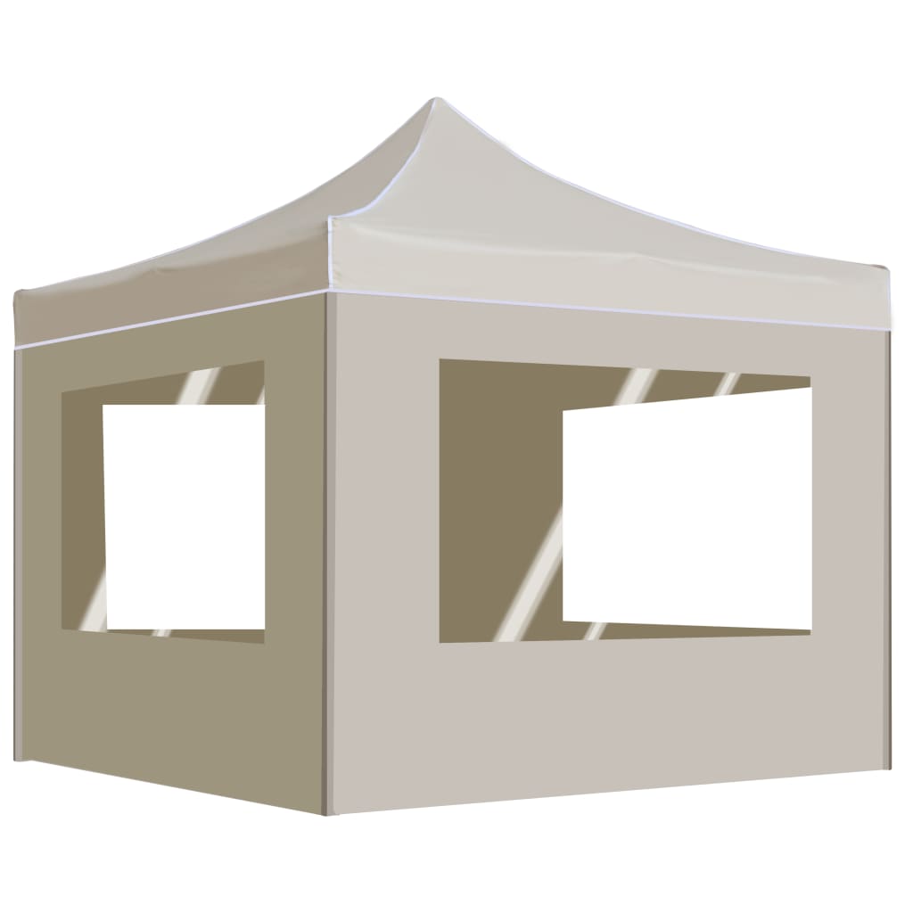 Gazebo Professionale Pieghevole Alluminio con Pareti 3x3m Crema cod mxl 55695