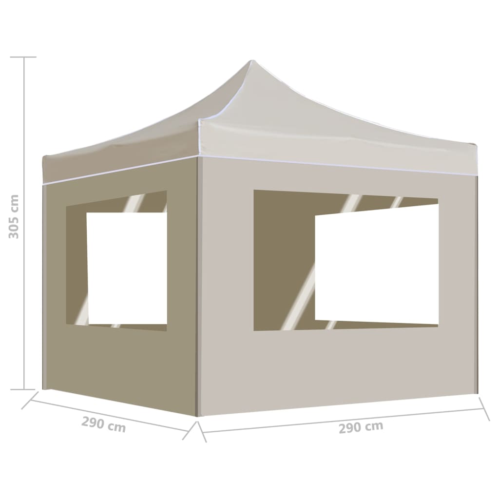 Gazebo Professionale Pieghevole Alluminio con Pareti 3x3m Crema cod mxl 55695