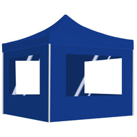 Gazebo Professionale Pieghevole Alluminio con Pareti 3x3m Blu 45487