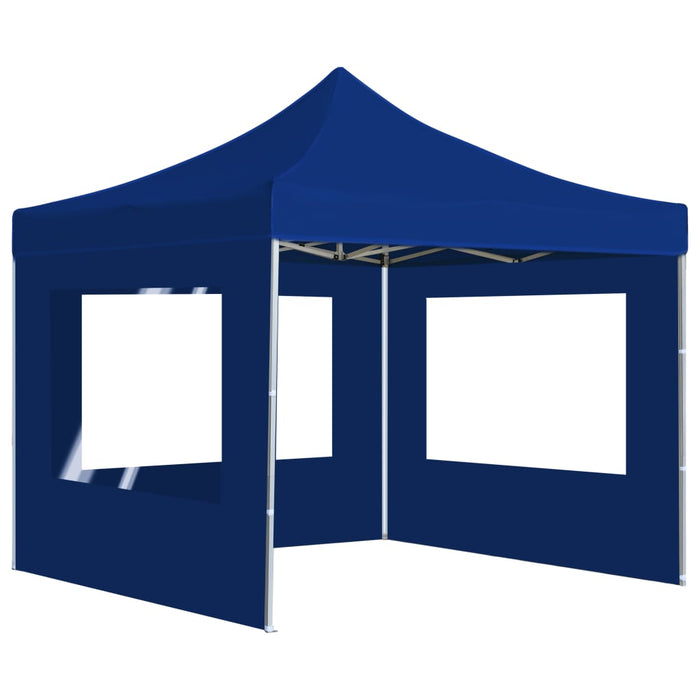 Gazebo Professionale Pieghevole Alluminio con Pareti 3x3m Blu 45487