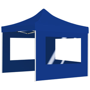 Gazebo Professionale Pieghevole Alluminio con Pareti 3x3m Blu 45487