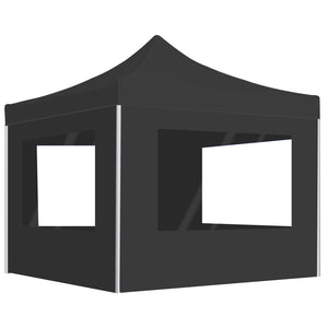 Gazebo Pieghevole con Pareti in Alluminio 3x3 m Antracite cod mxl 54659