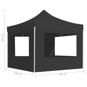 Gazebo Pieghevole con Pareti in Alluminio 3x3 m Antracite cod 8584