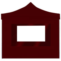 Gazebo Pieghevole in Alluminio con Pareti 3x3 m Rosso Vino 45489