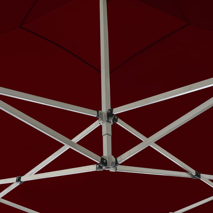 Gazebo Pieghevole in Alluminio con Pareti 3x3 m Rosso Vino 45489