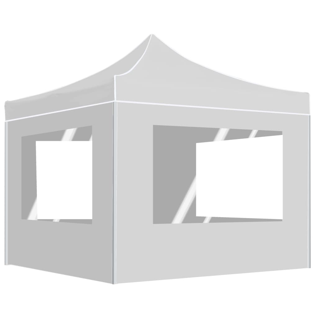 Gazebo Pieghevole con Pareti in Alluminio 3x3 m Bianco cod mxl 54723