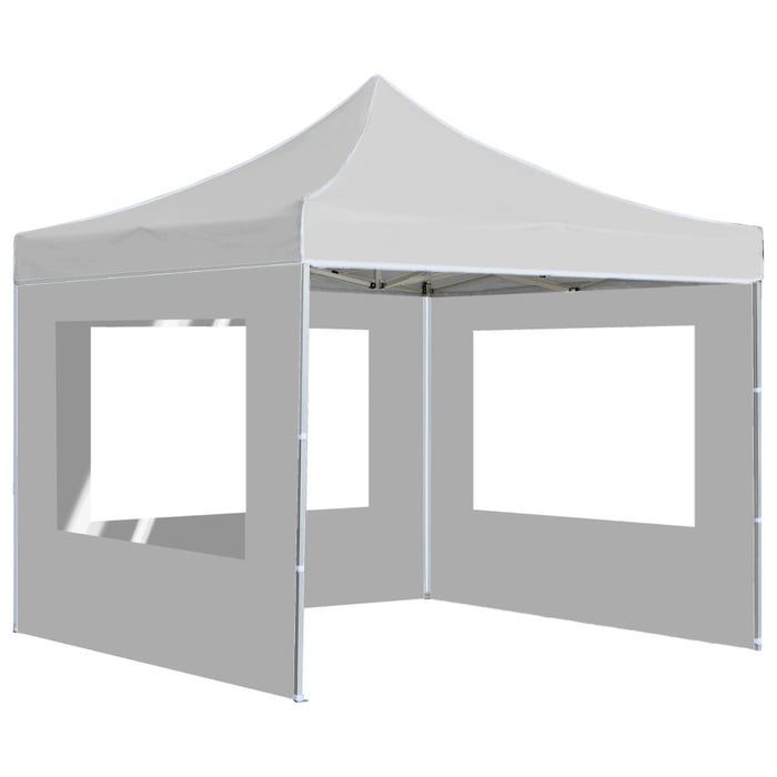 Gazebo Pieghevole con Pareti in Alluminio 3x3 m Bianco cod mxl 54723