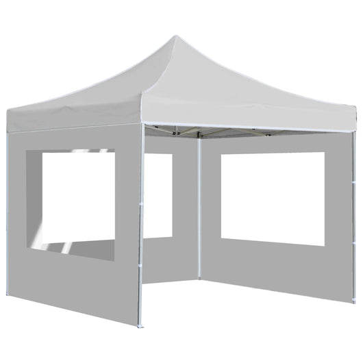 Gazebo Pieghevole con Pareti in Alluminio 3x3 m Bianco 45490