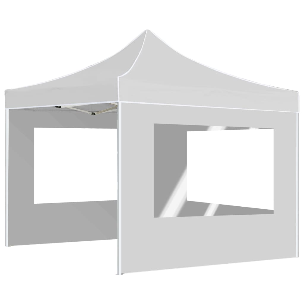 Gazebo Pieghevole con Pareti in Alluminio 3x3 m Bianco cod mxl 54723