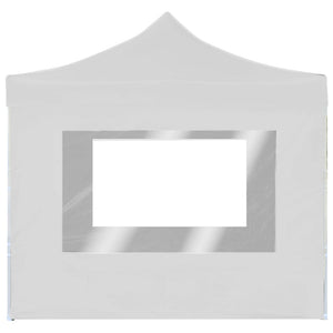 Gazebo Pieghevole con Pareti in Alluminio 3x3 m Bianco cod mxl 54723