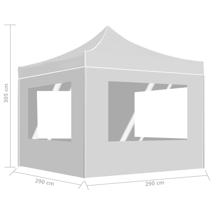 Gazebo Pieghevole con Pareti in Alluminio 3x3 m Bianco cod mxl 54723