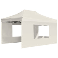 Gazebo Professionale Pieghevole Pareti Alluminio 4,5x3m Crema 45496