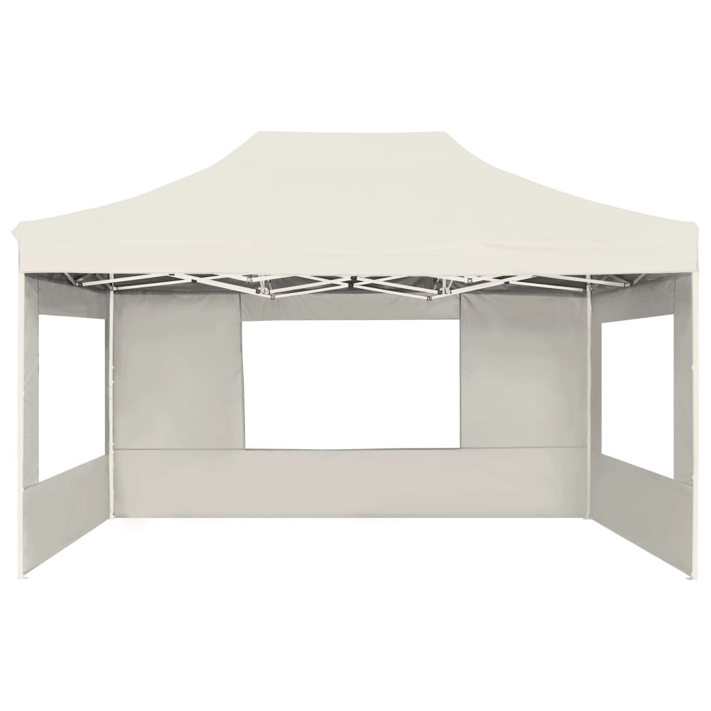 Gazebo Professionale Pieghevole Pareti Alluminio 4,5x3m Crema 45496