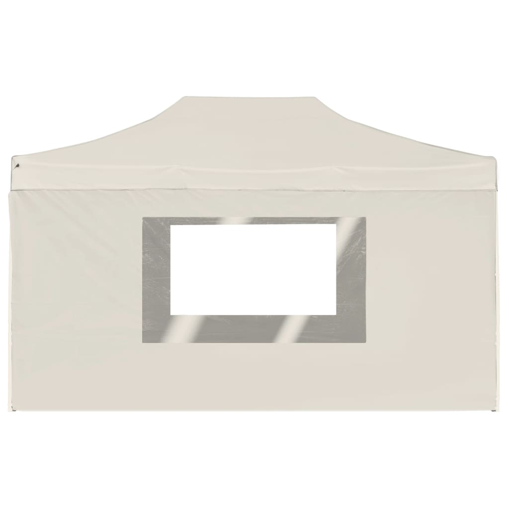 Gazebo Professionale Pieghevole Pareti Alluminio 4,5x3m Crema 45496