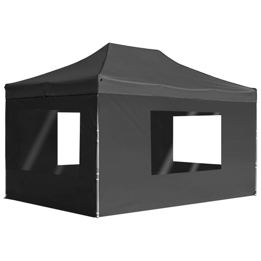 Gazebo Pieghevole con Pareti in Alluminio 4,5x3m Antracitecod mxl 70929