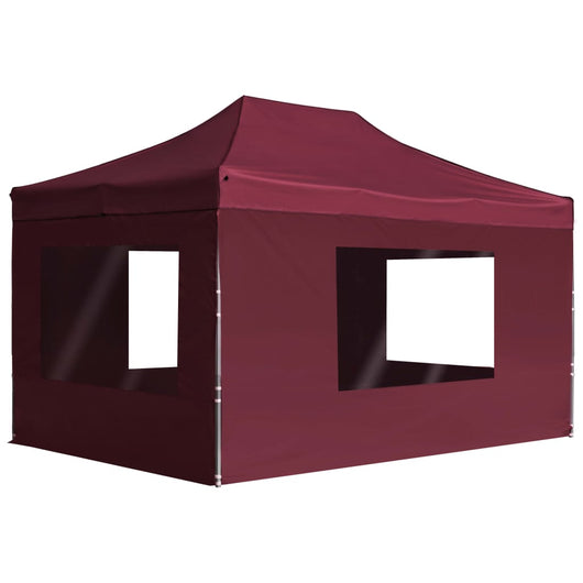 Gazebo Professionale Pieghevole Alluminio Pareti 4,5x3m Rosso 45499