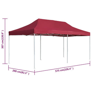 Gazebo Professionale Pieghevole in Alluminio 6x3 m Rosso Vino cod mxl 68379