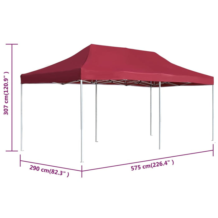 Gazebo Professionale Pieghevole in Alluminio 6x3 m Rosso Vino cod mxl 68379