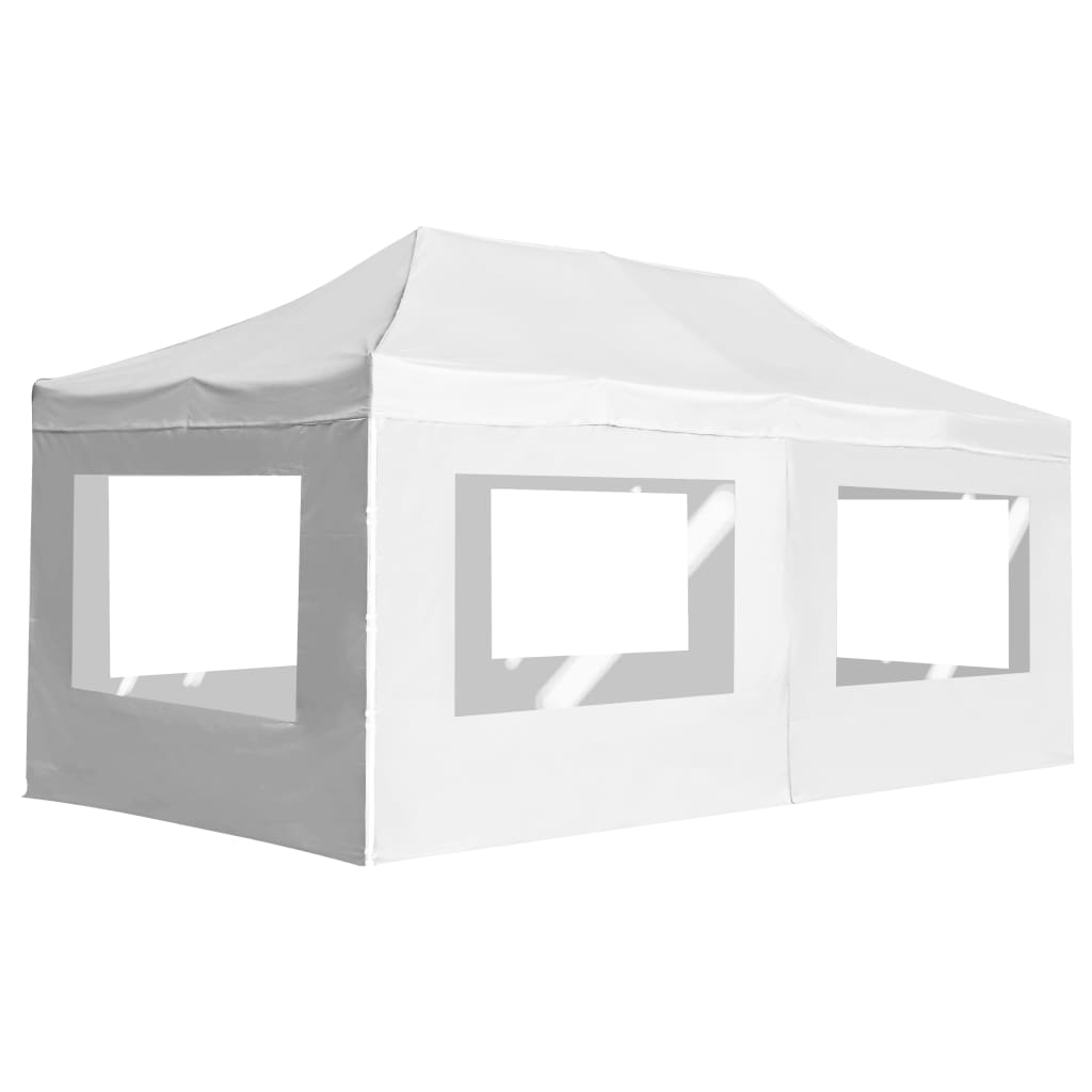 Gazebo Professionale Pieghevole Alluminio e Pareti 6x3m Bianco 45510