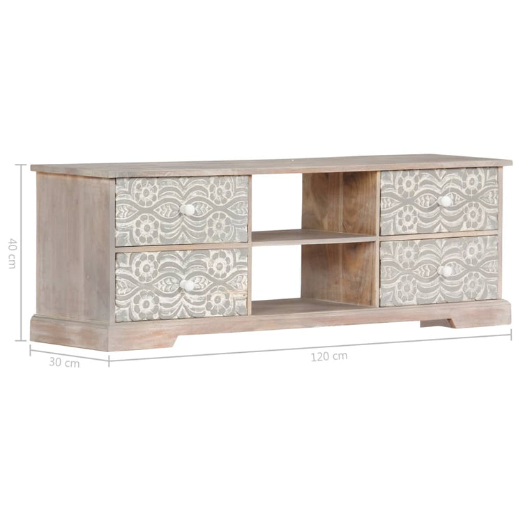 Mobile Porta TV 120x30x40 cm in Legno Massello di Acacia cod mxl 20545